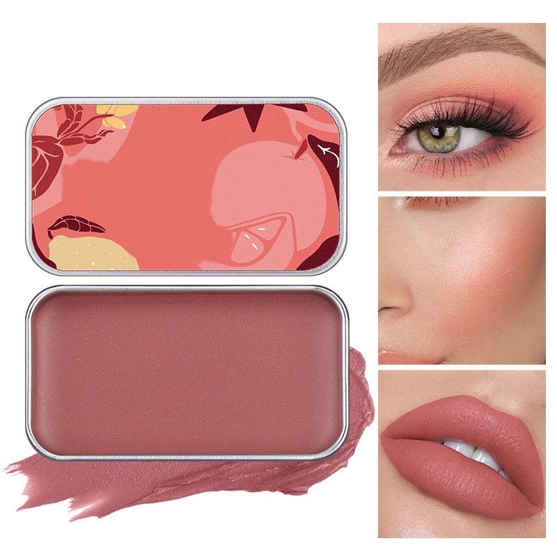 Set de paleta de maquillaje multiusos 3 en 1: labial, rubor, jabón, sombra de ojos, resistente al agua, cosméticos de larga duración para el rostro.