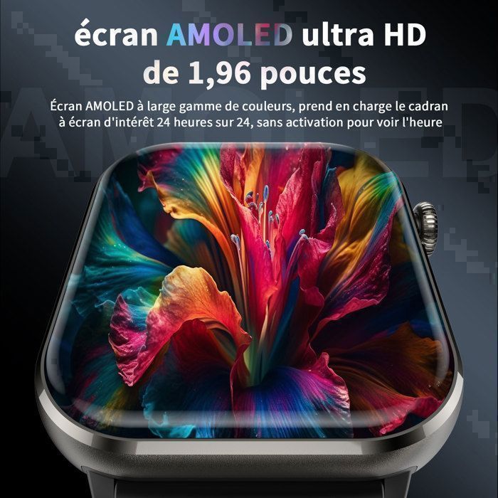 Montre Connectée Homme Appel Bluetooth,1.96