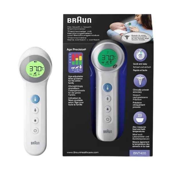Braun BNT400, Termometr bezdotykowy do czoła, Biały