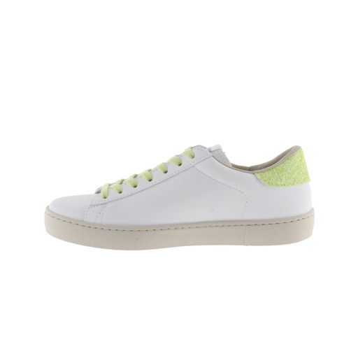 Victoria Berlin sneakers i kunstlæder med glitterhæl i fluorescerende farver og matchende snørebånd
