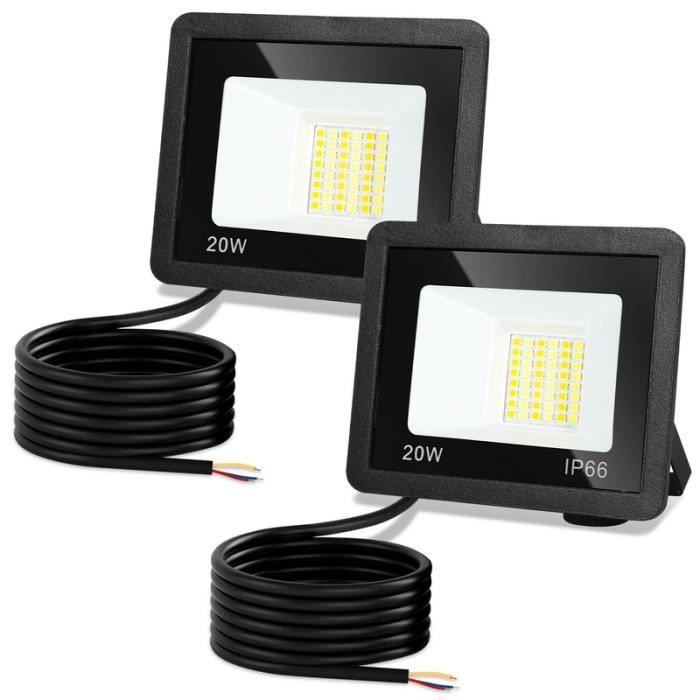 Refletor LED - Hengda - 20W - À prova d'água IP66 - 3 cores - Alumínio e vidro temperado