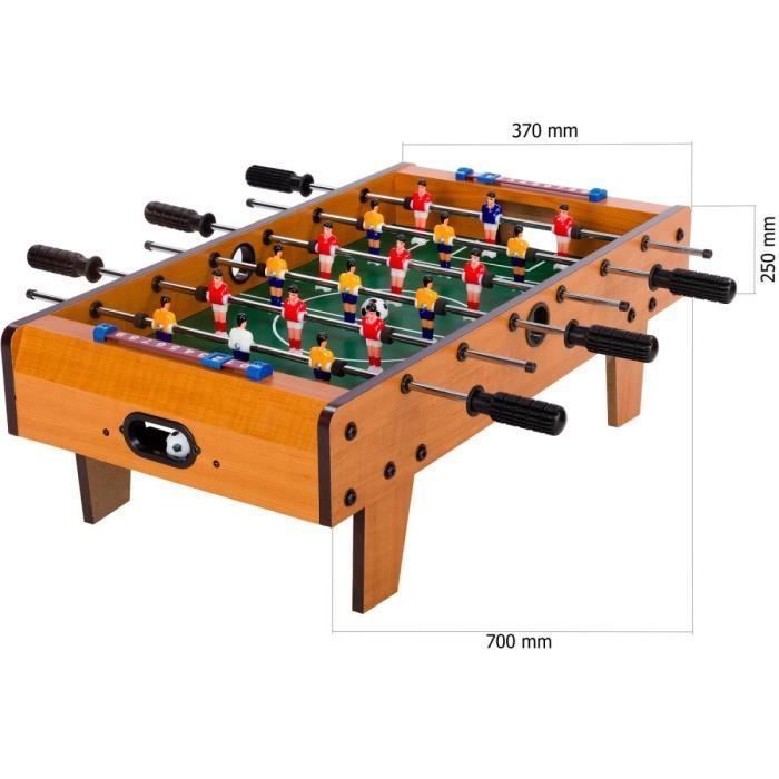 Baby-foot pour enfants - Mini Baby-Foot 70x37x25 cm - Effet bois - TUNIRO