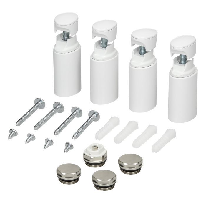 Scaldasalviette non elettrico Sahara di ECD Germany - 500 x 1500 mm - Bianco - Attacco centrale - senza kit di collegamento - Forma