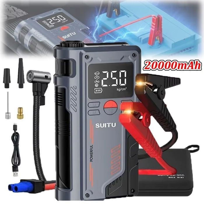 Arrancador de coche de 1000 A, cargador portátil de 20000 mAh, potente arrancador de batería para coche, luz LED.