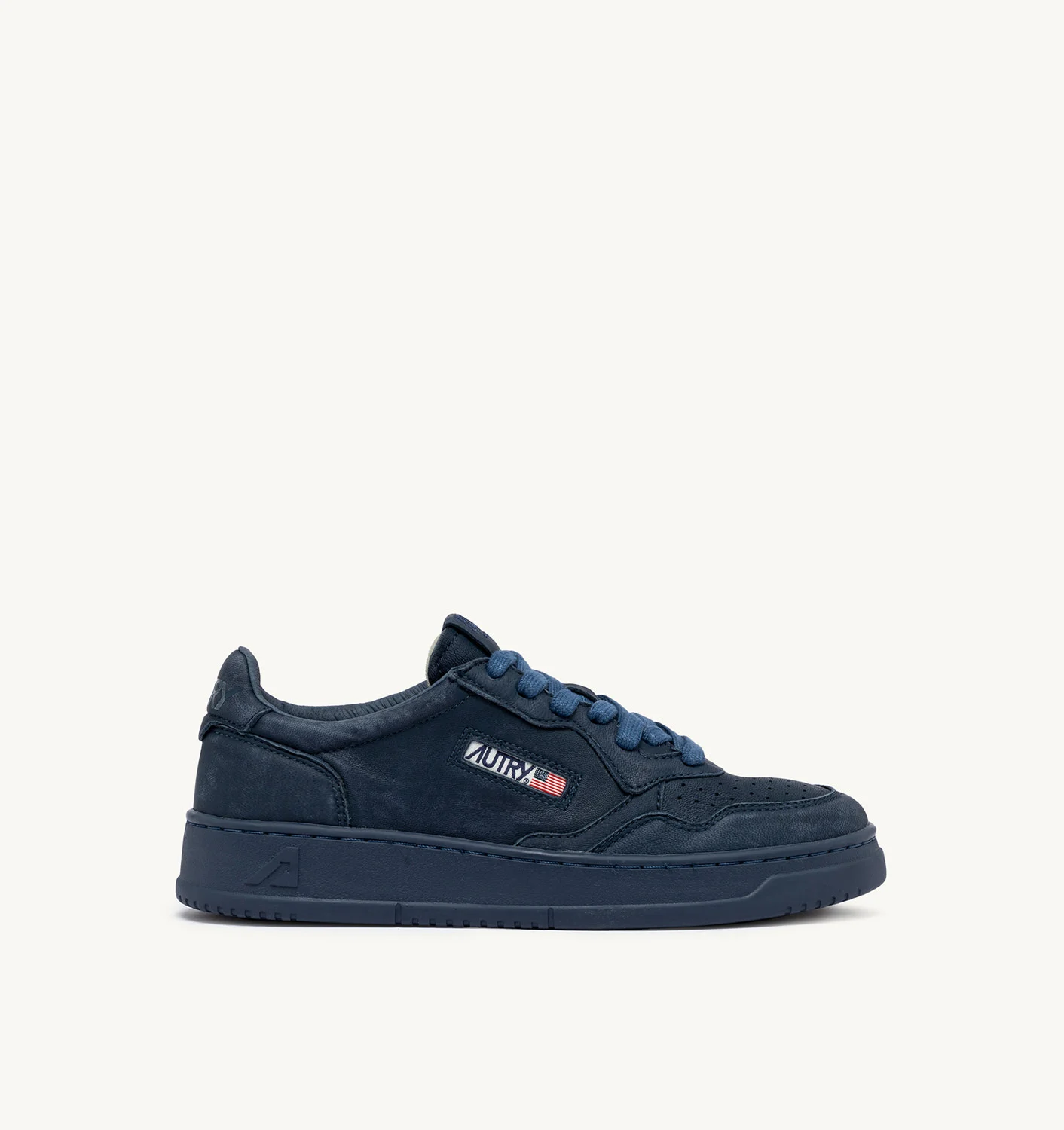 TENIȘI MEDALIST JOS DIN PIELE NAPPA CULOARE DENIM ÎNCHIS