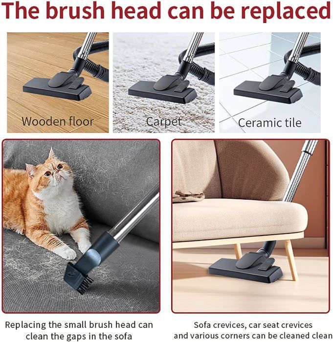 Bagless cylindrical vacuum cleaner, 3600 W, Powerful Carpet Cleaner, 1.8 Litre capacity, Vacuum cleaner for Home Use, Floor