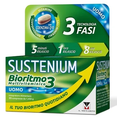 SUSTENIUM Sustenium Bioritmo 3 Multivitamine voedingssupplement voor mannen met enzym Q10 30 tabletten
