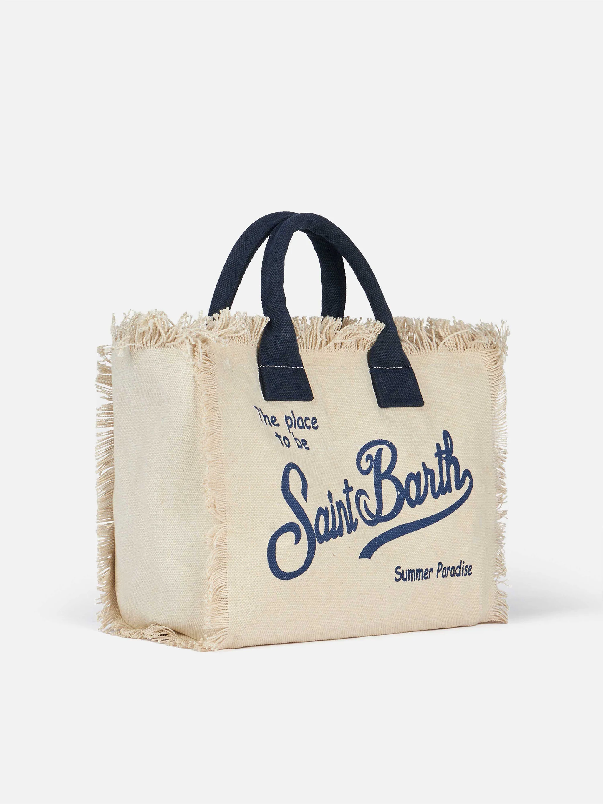 Colette-tas van gebroken wit katoenen canvas