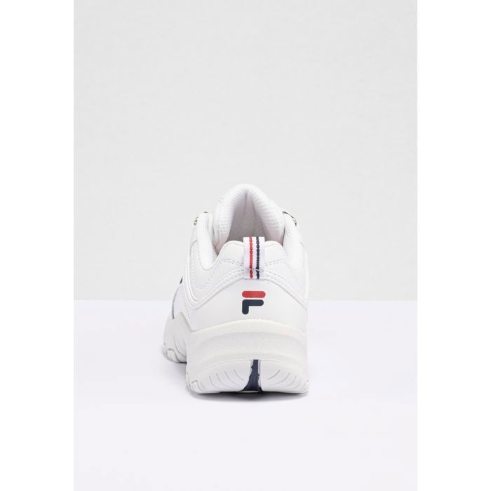 FILA Strada Low — Zapatillas blancas sintéticas con cordones y 2 cremalleras para niña