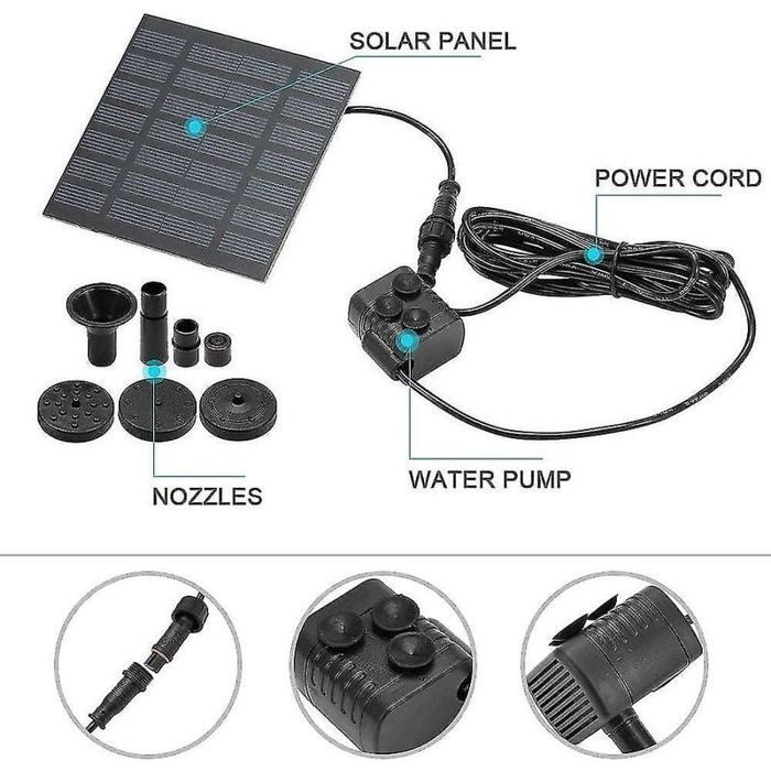 Zonne-energie vijverpomp, fonteinpomp, zonne-energie tuinfonteinpomp, waterpartijen, fonteinpomp