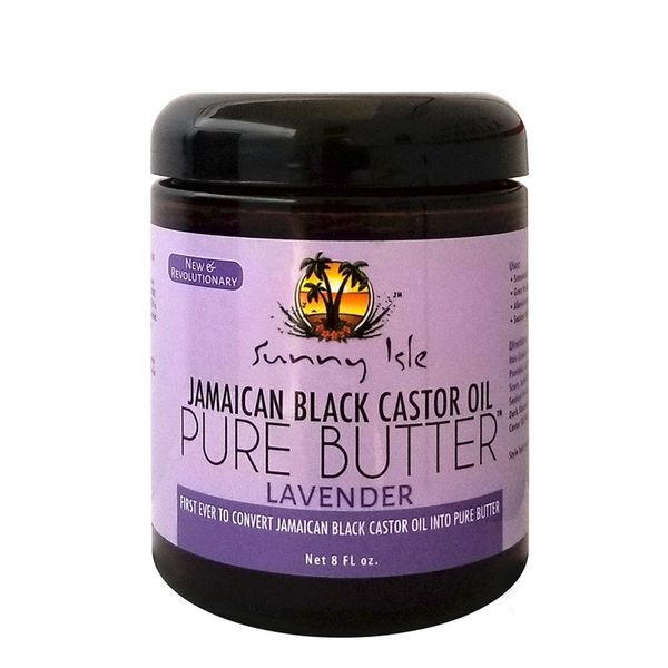 Mantequilla pura de aceite de ricino negro jamaicano con lavanda de Sunny Isle -