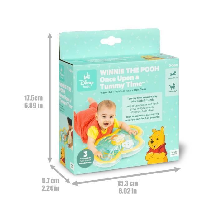 DISNEY BABY -WINNIE- Tapis d'eau pour bébé, jeu sensoriel et d'éveil​, gonflable, facile à nettoyer, pliable, dès la naissance