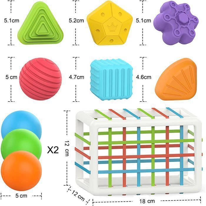 Giocattolo per neonati da 1 a 2 anni, gioco di smistamento Montessori per bambini da 12 a 18 mesi, cubo attività di sviluppo, giocattolo educativo per bambini