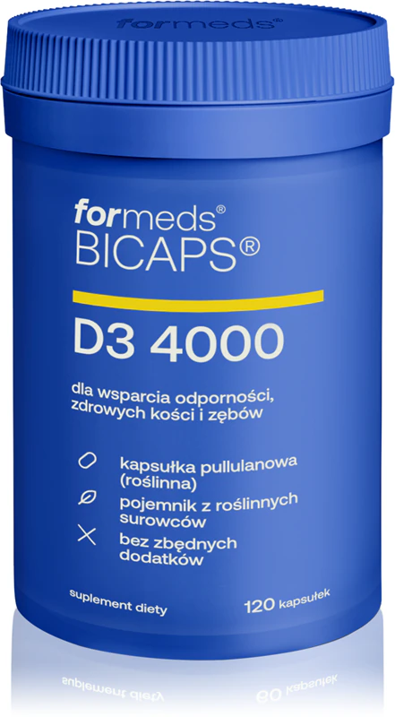 Bicaps D3 4000 is een voedingssupplement in capsulevorm dat het immuunsysteem en een goede mondgezondheid ondersteunt.