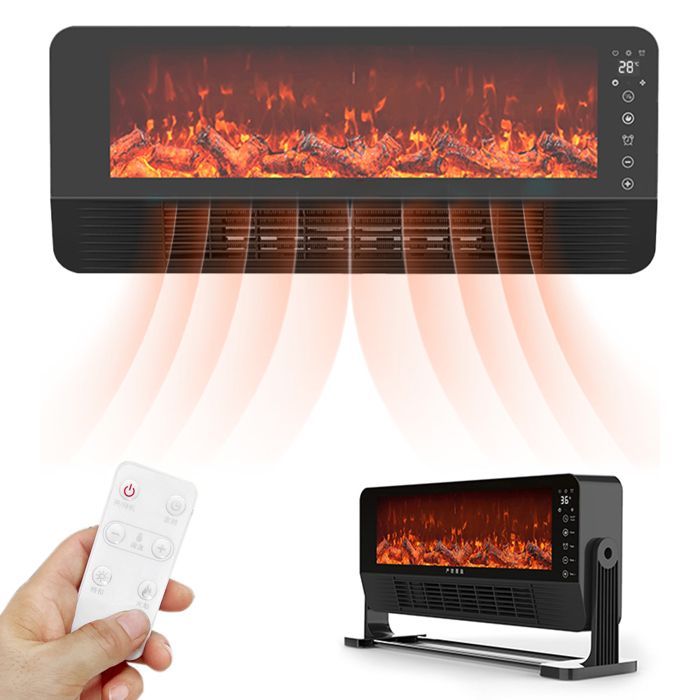 2000W elektrische kachel met 3D-vlameffect, touchscreen met afstandsbediening, timer en thermostaat, 3 snelheidsstanden