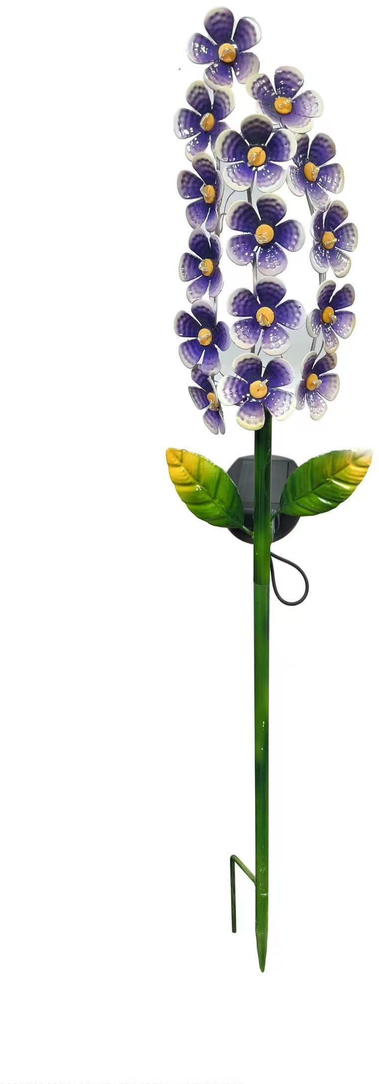 Violetti aurinkokennovalaisinkoriste - GALIX - G2622 - Metalli - Korkeus 65 cm - 15 mikro-LEDiä - Lämmin valkoinen - 3 lumenia