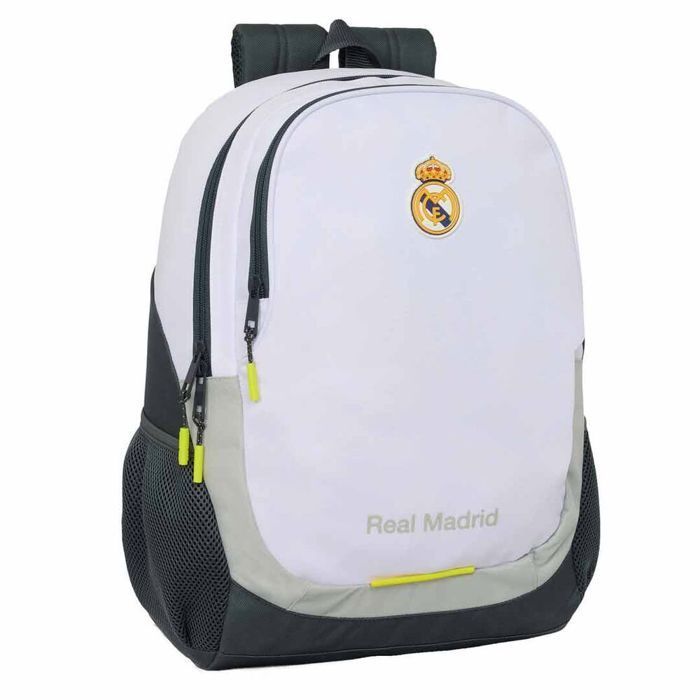 Mochila infantil - SAFTA - Real Madrid 2025/26 - 44 cm - blanca - compatible con carrito