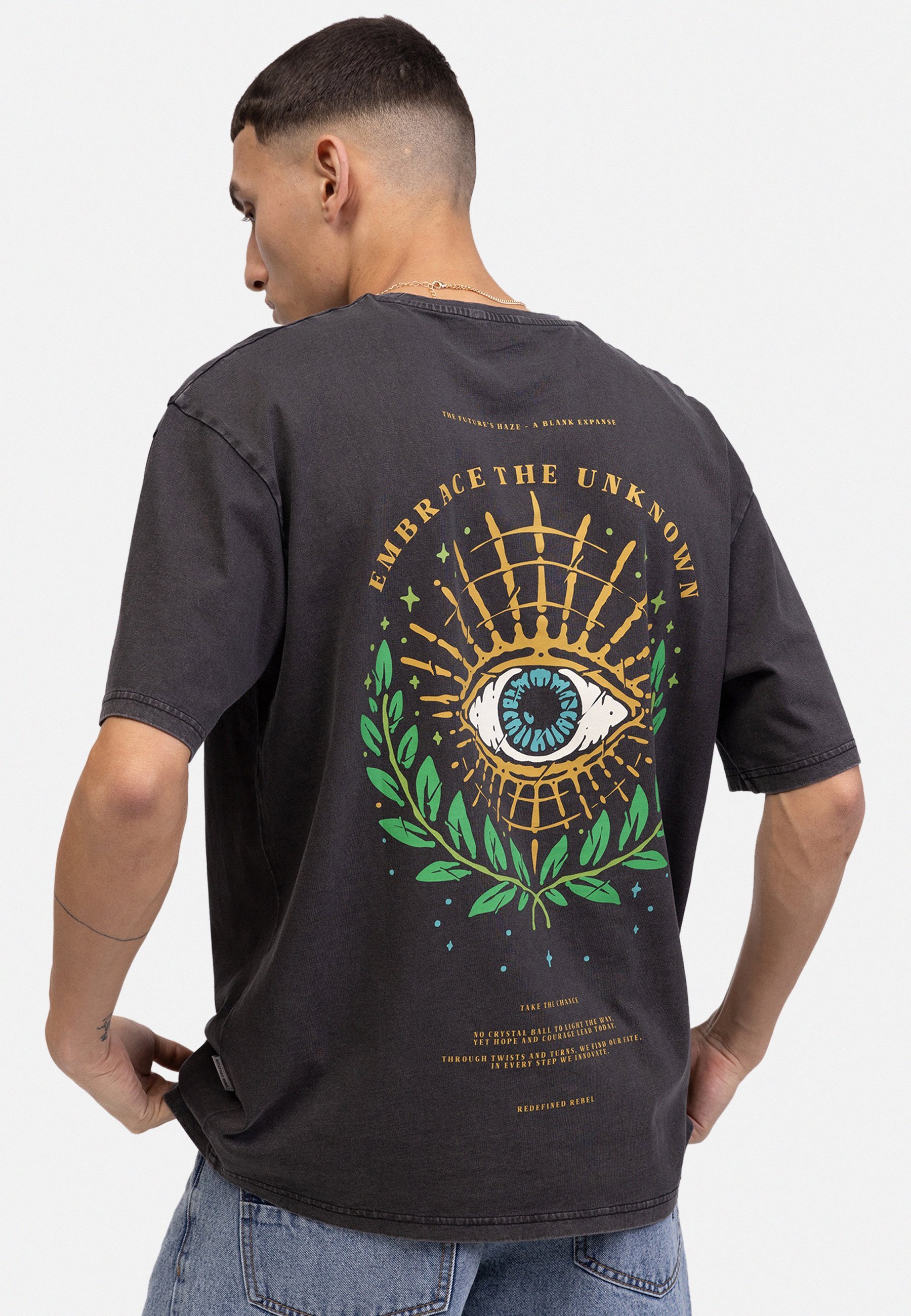 T-shirt Redefined Rebel JOHNNY TEE BOXY FIT UNISEX - Stampa T-shirt - pirata nero