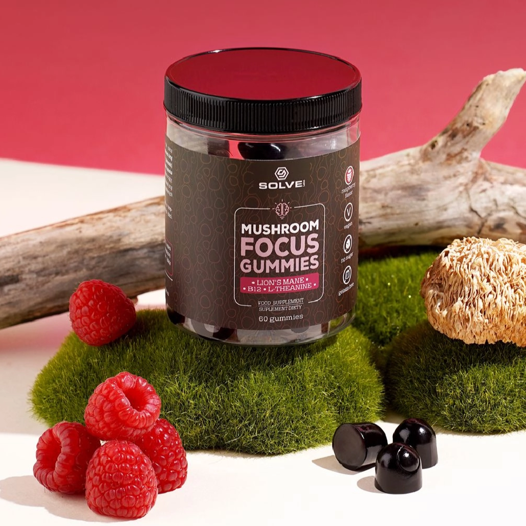 Želatinové bonbóny Solve Labs Mushroom Focus