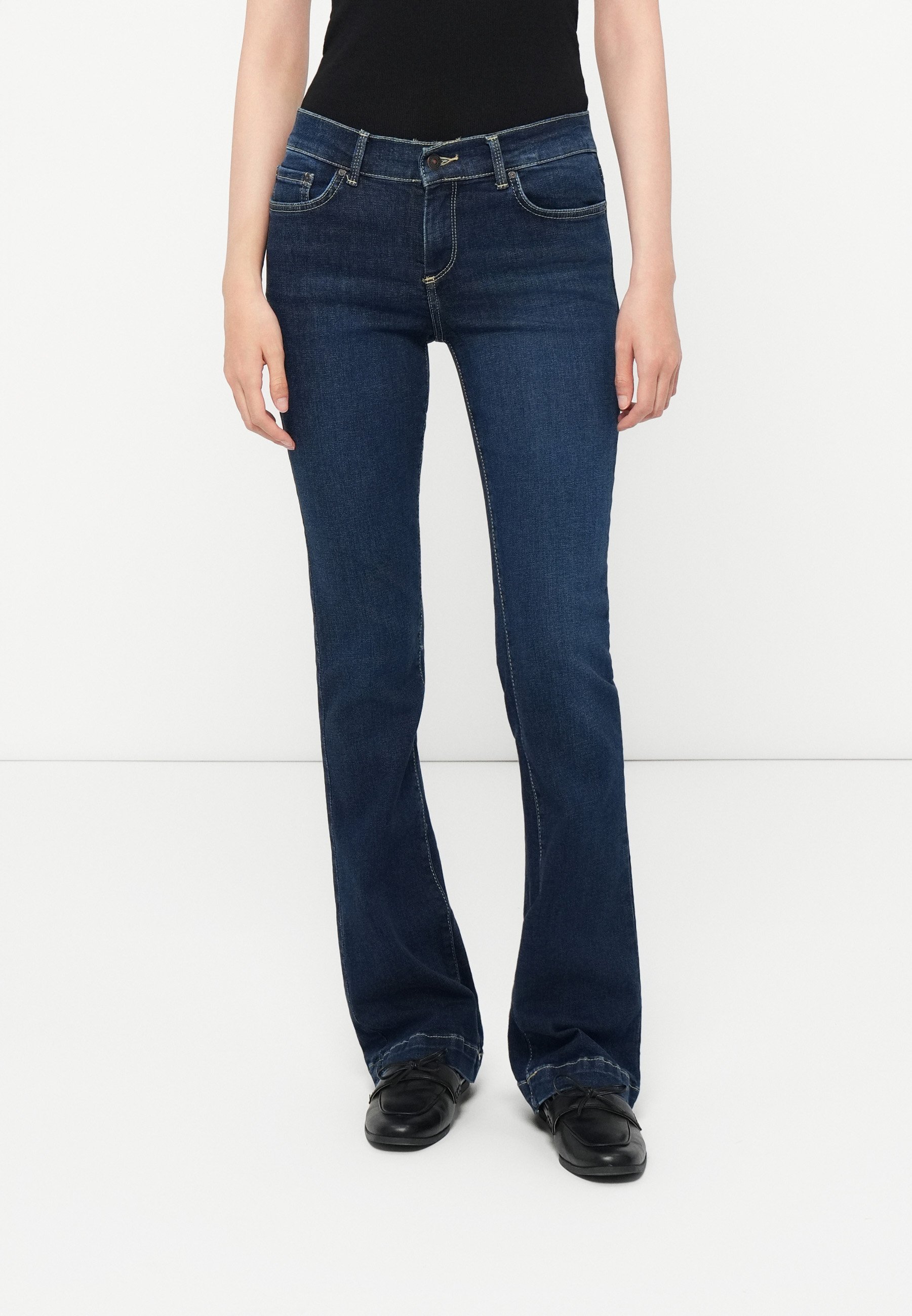 LTB FALLON - Bootcut jeans - donkerblauwe denim
