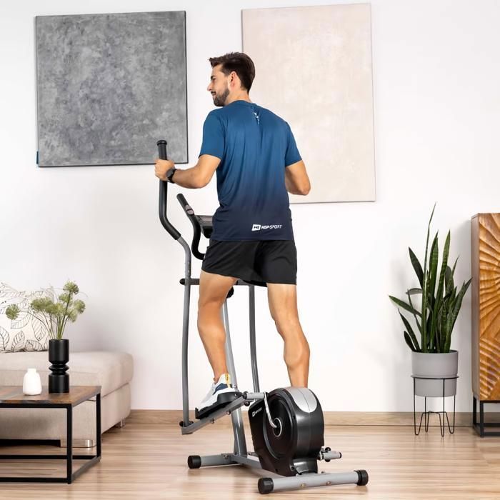 Hop-Sport HS-2050C Cosmo Indoor Elliptische Trainer, 9 kg vliegwiel, 8 niveaus magnetische weerstand, max. 100 kg, zilver