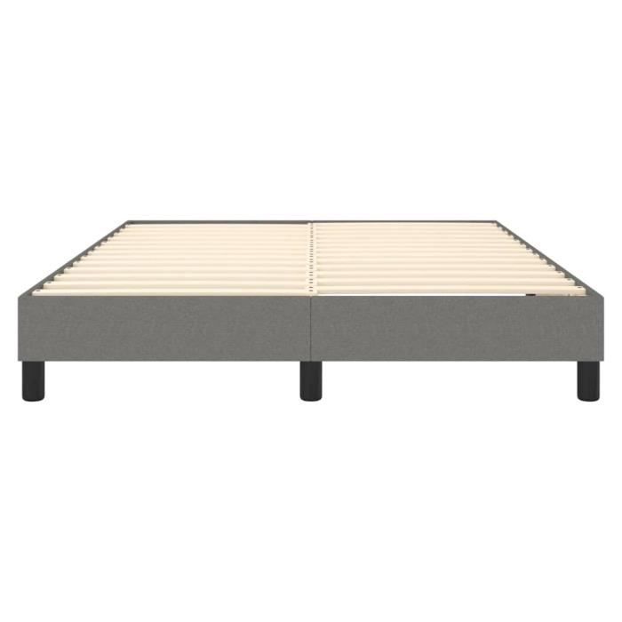 Base letto a molle KEENSO - 140x190 cm - Grigio scuro - Montaggio richiesto - Tessuto resistente