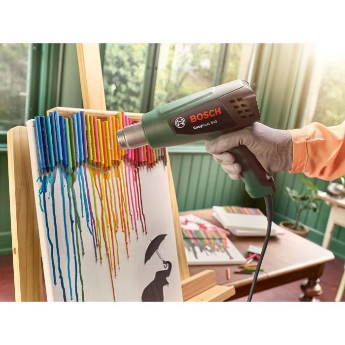 Pistola de calor Bosch EasyHeat 500 (1600 W, caudal de aire: 240/450 l/min, temperatura: 300/500 °C)
