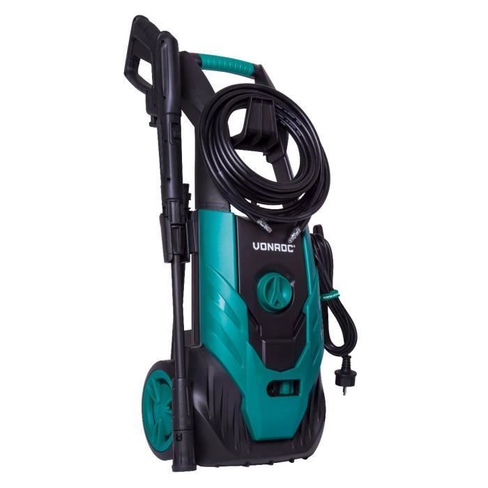 Hidrolimpiadora de alta presión 1800W – 140 bar - Depósito de detergente - Caudal 420L-h, 50° máx. - 8 accesorios incl.