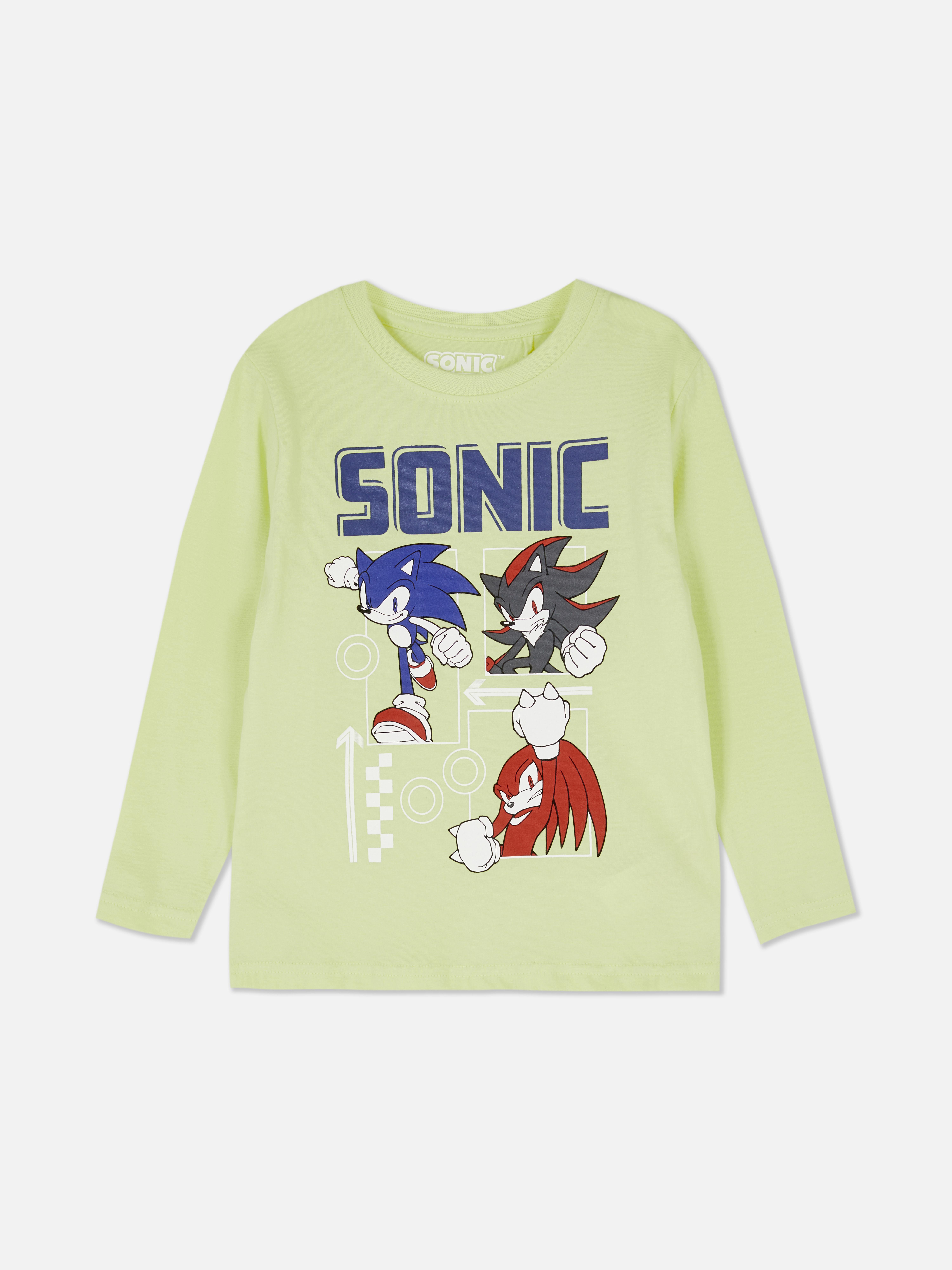 Tricou cu mânecă lungă Sonic The Hedgehog Acest top cu imprimeu Sonic The Hedgehog are decolteu rotund și mâneci lungi