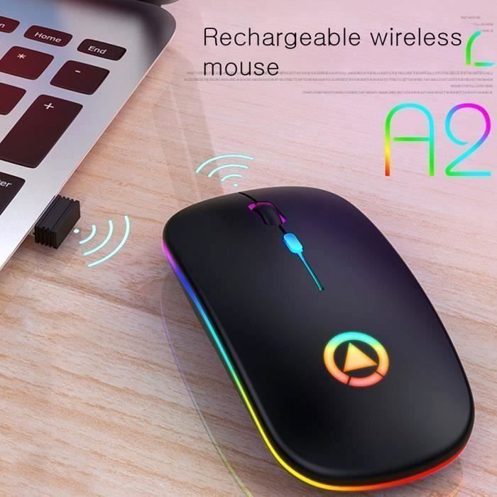 Mouse sem fio recarregável ergonômico, silencioso, com retroiluminação LED, portátil, mini mouse charmoso, compatível com PC e computador.