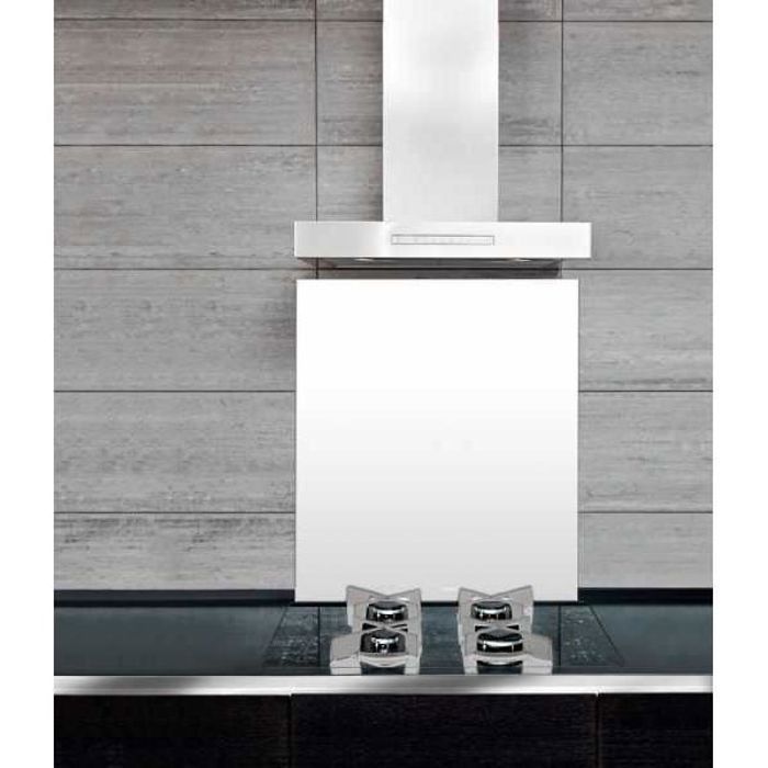 WENKO Fond de hotte, crédence cuisine verre, verre trempé, 60x70 cm, blanc
