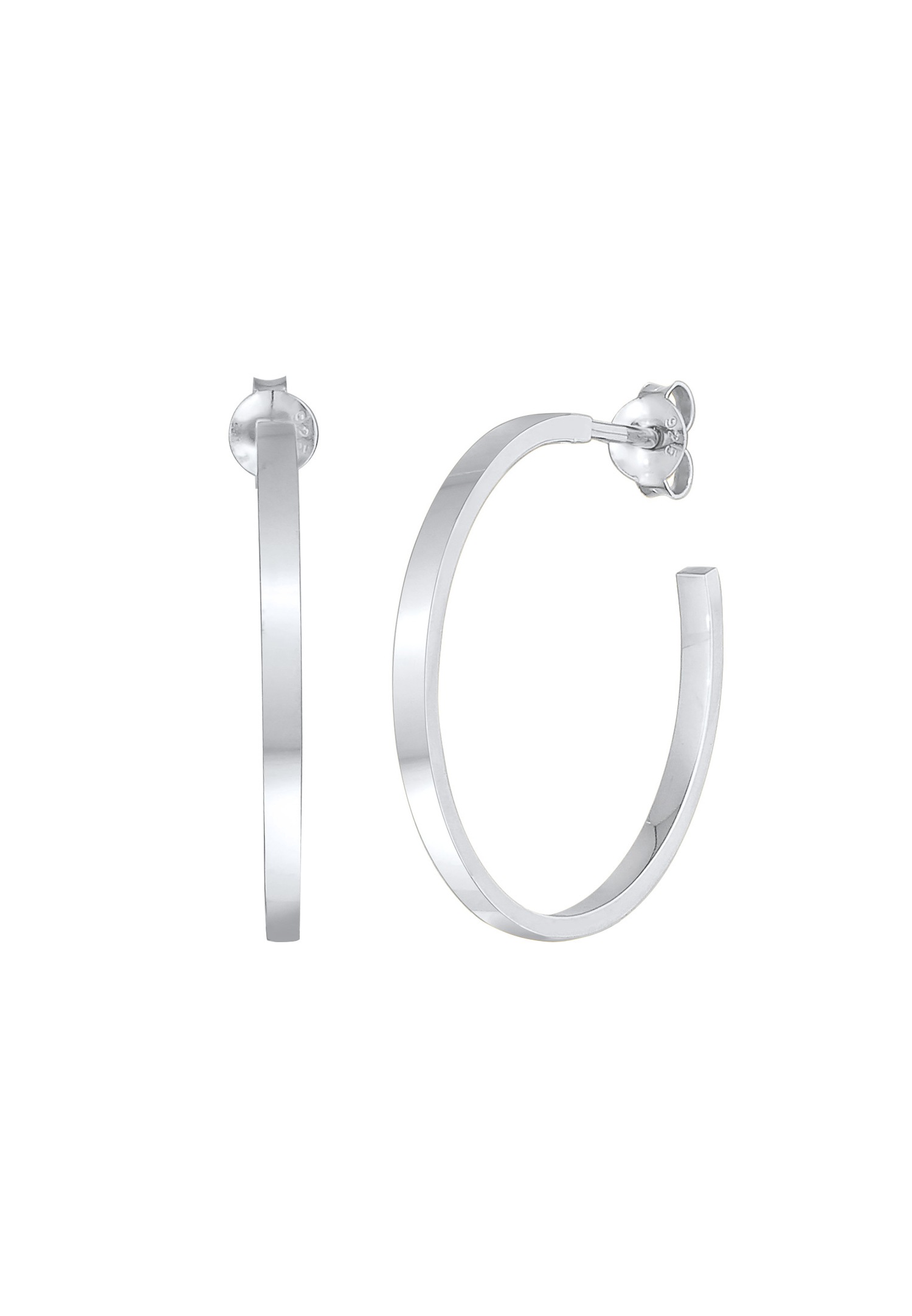 Elli Créoles pour femmes Basic Simple en argent sterling 925