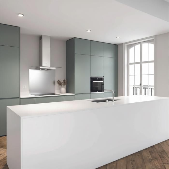 Stainless steel kitchen backsplash/range hood backsplash - W 60 x H 50 cm
