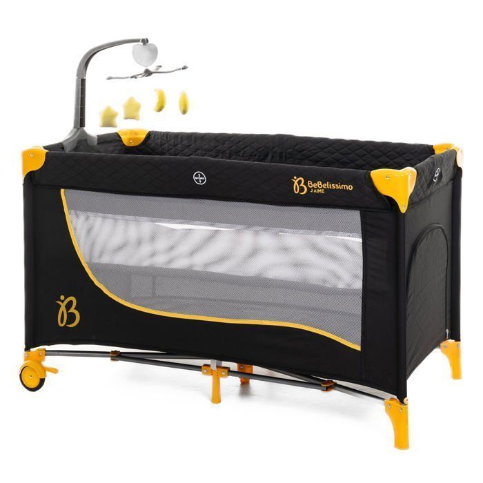 BEBELISSIMO - Baby travel cot - baby crib - from birth - Nighttime - folding bed - 2 levels - gold