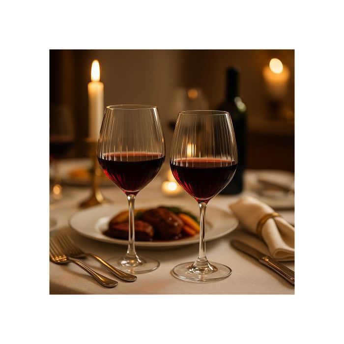 Copa de vino - EDANTI - EDANTI - Juego de 4 - 500 ml - Estría delicada