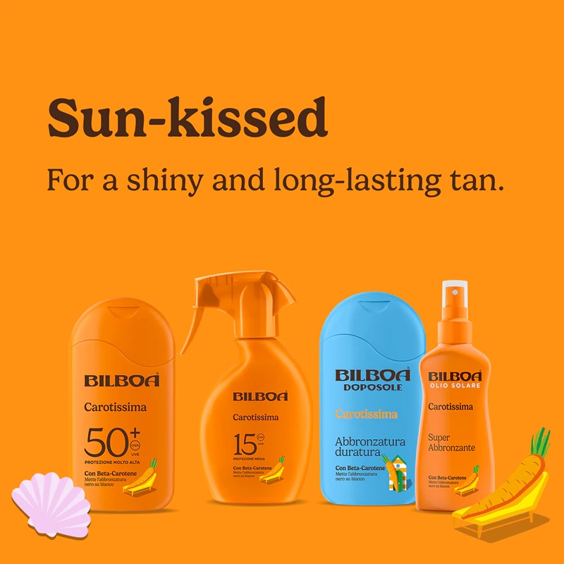 Bilboa Carotissima Trigger apsauginis purškiklis nuo saulės su beta karotenu