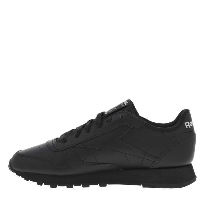 Reebok Baskets running femme cuir noir - lacets, semelle antidérapante