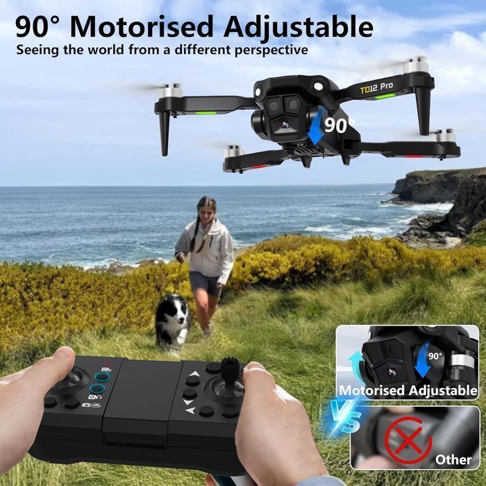 Mini drone pieghevole con fotocamera 4K - Posizionamento ottico e motore brushless | 3 velocità regolabili | Custodia per il trasporto inclusa