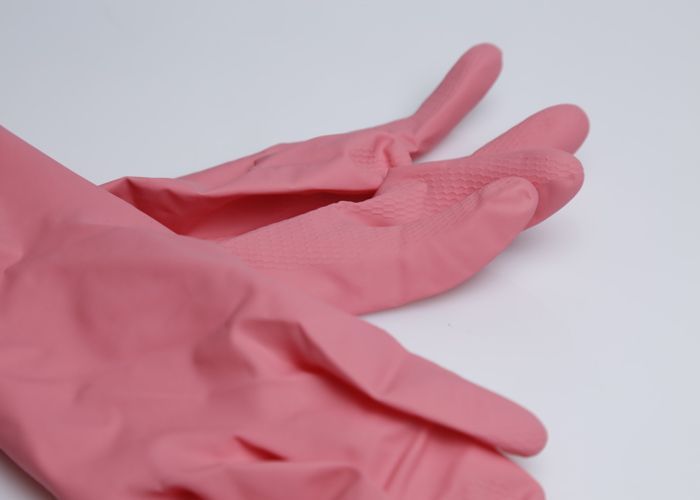 GANTS DE MENAGE  TAILLE L LATEX NATUREL
