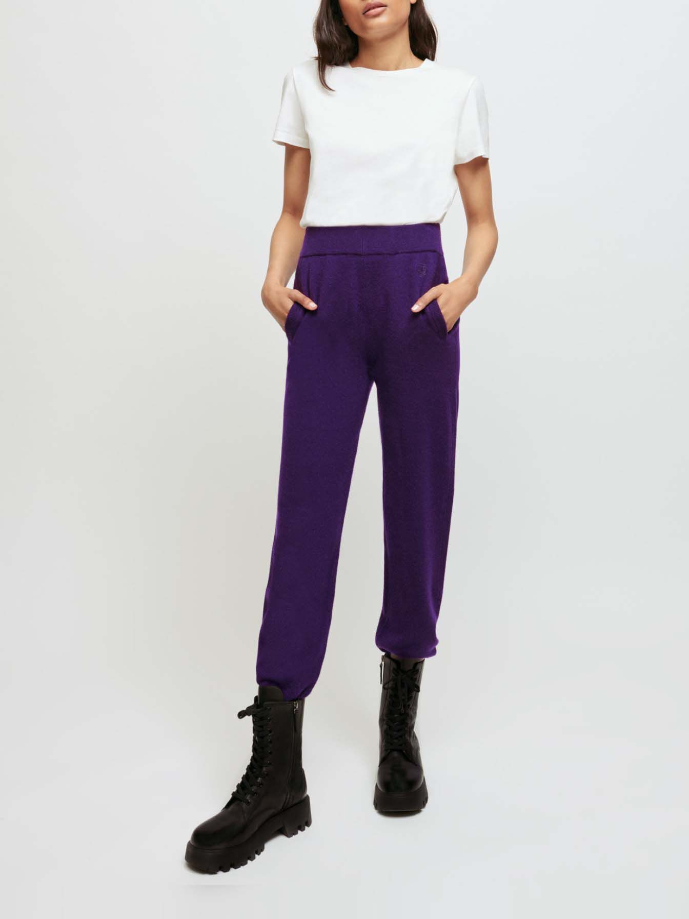 Pantaloni de trening din cașmir - Violet