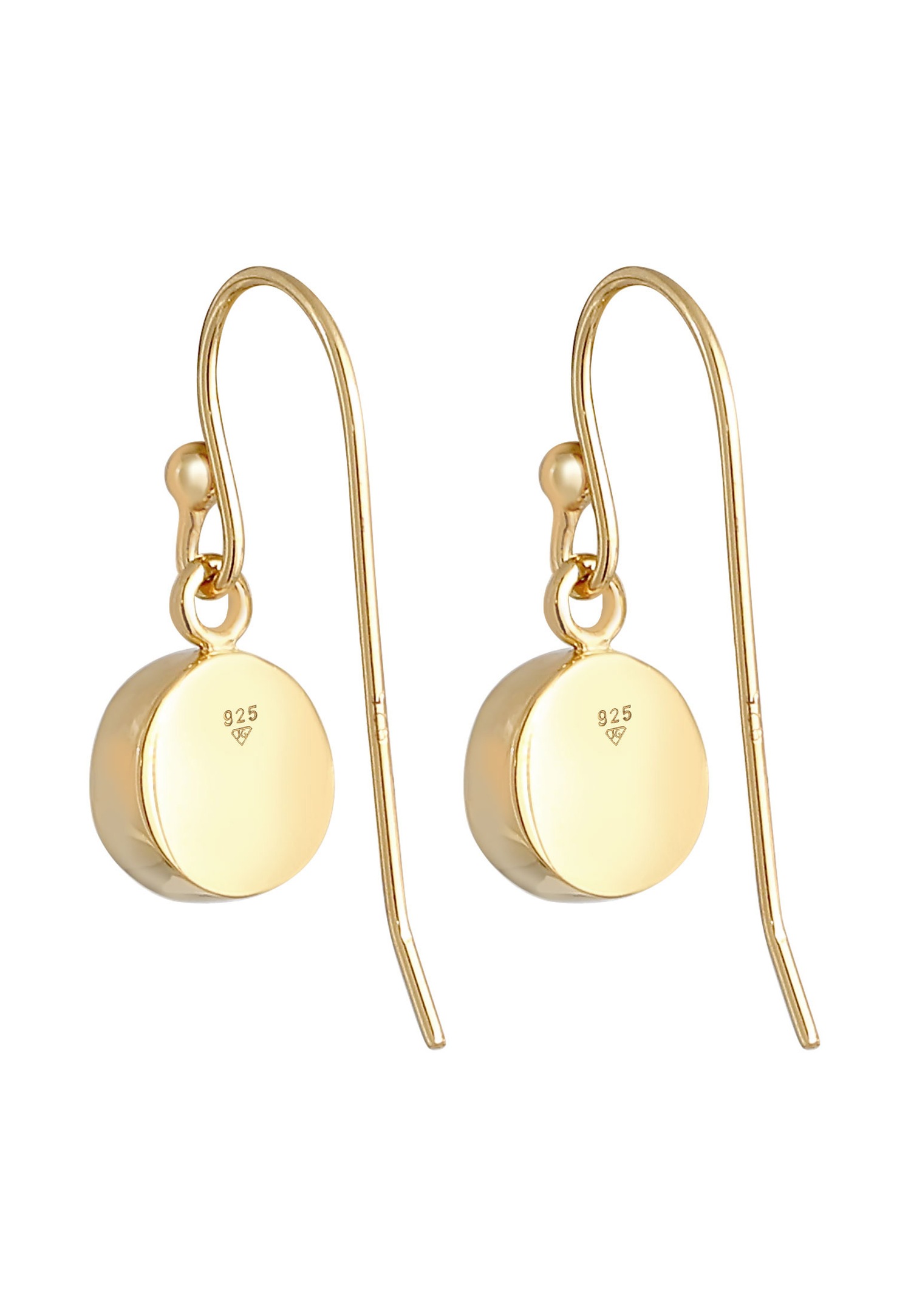 Elli Boucles d'oreilles pour femmes Tendance classique Blogger avec pierre de lune en argent sterling 925 plaqué or