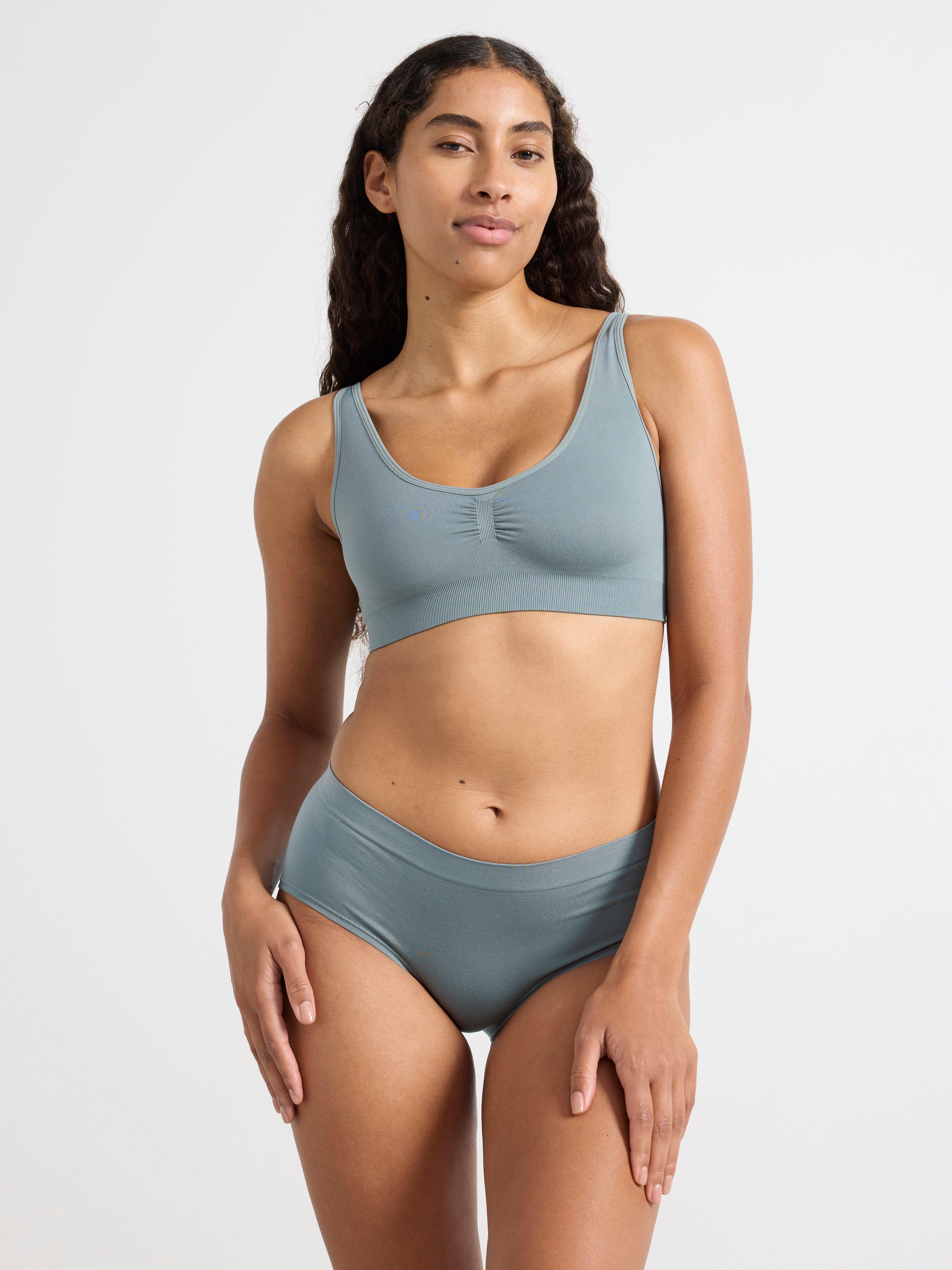 Sømløse truser med normal midje Dusty Green