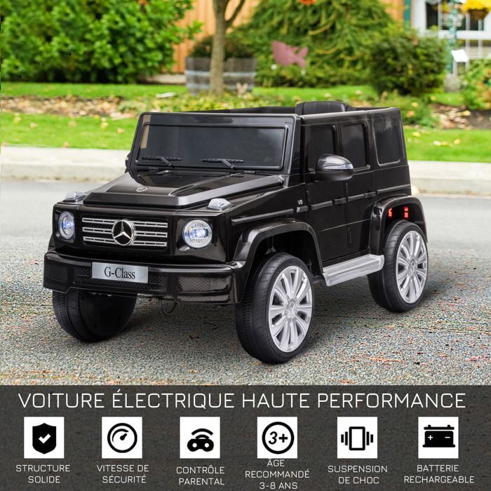 HOMCOM officially licensed Mercedes 12V electric ride-on car for children with parental remote control, max speed 5 km/h - black