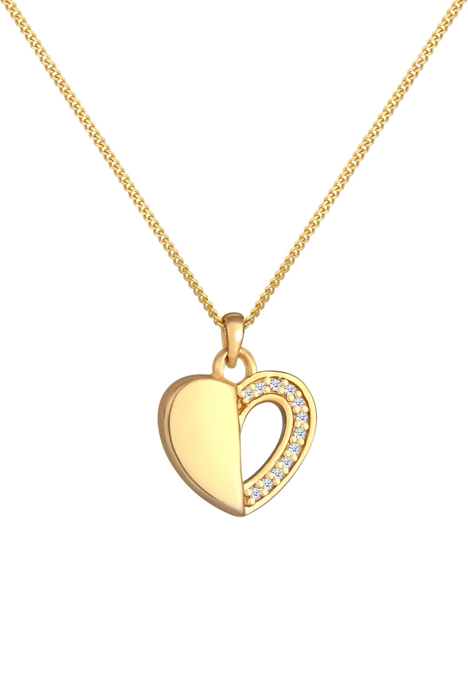 Elli DIAMONDS Pendentif Coeur de Dame Amour infini avec diamant (0,06 ct.) en argent sterling 925