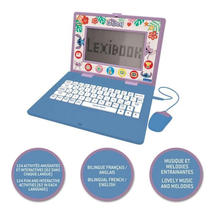 Educational computer - LEXIBOOK - Stitch - 170 activities - Bilingual EN/FR - 7 educational categories