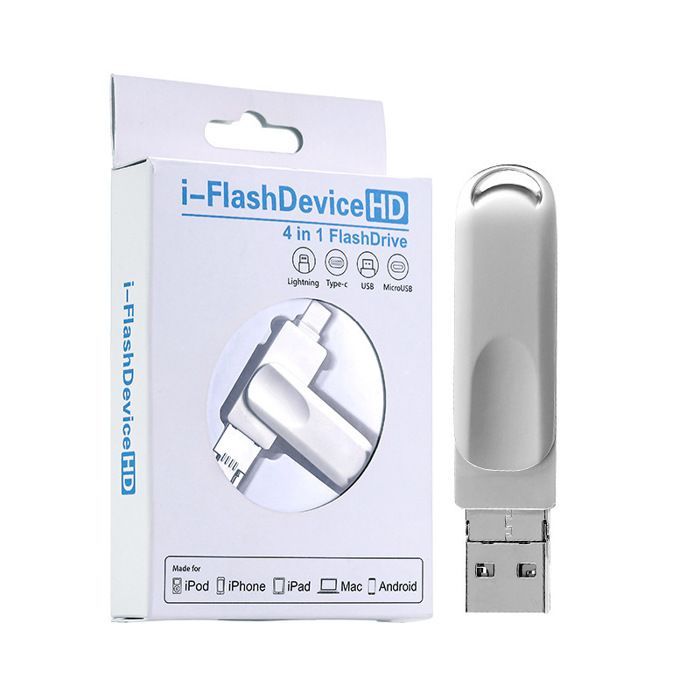 Clé USB rotative 4-en-1 512 Go (USB 3.0, Lightning, USB‑C, Micro‑USB) – PASHASHOP