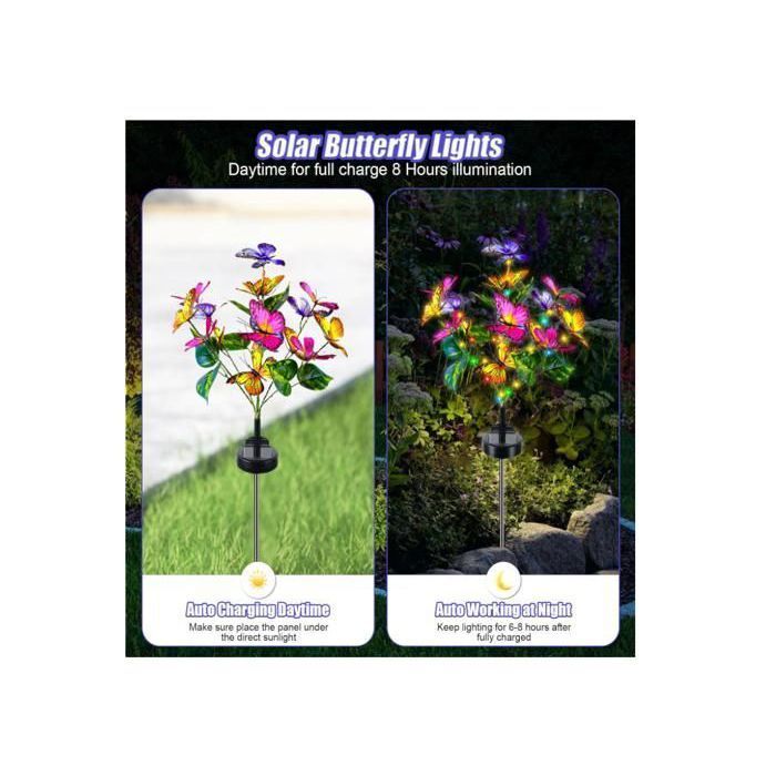Lámpara solar XVX - 2 unidades - Resistente al agua - 2 modos - Multicolor