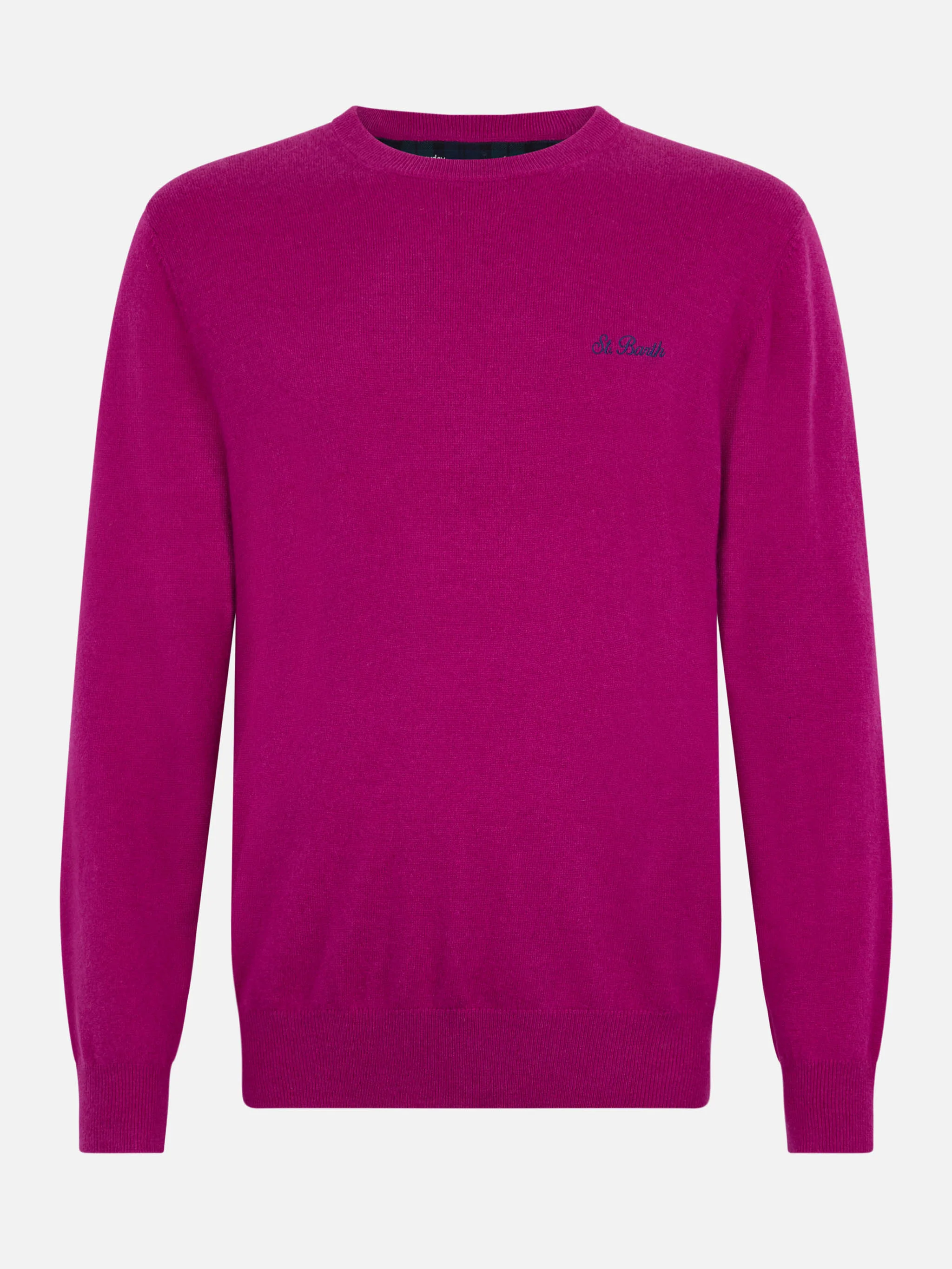 Regent Herrenpullover mit Rundhalsausschnitt aus Kaschmirmischung mit Pfingstrosenmuster
