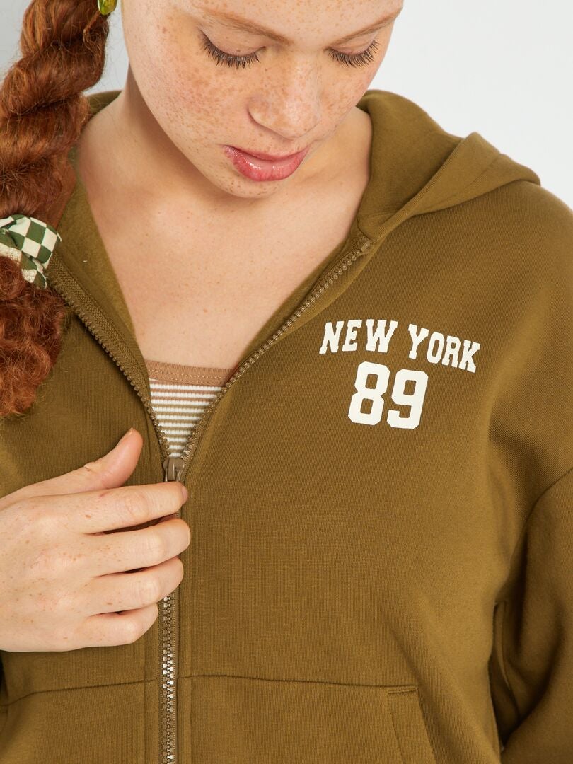 Fleece hoodie - Beige