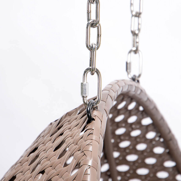 TWIN polyrattan hanging chair, brown